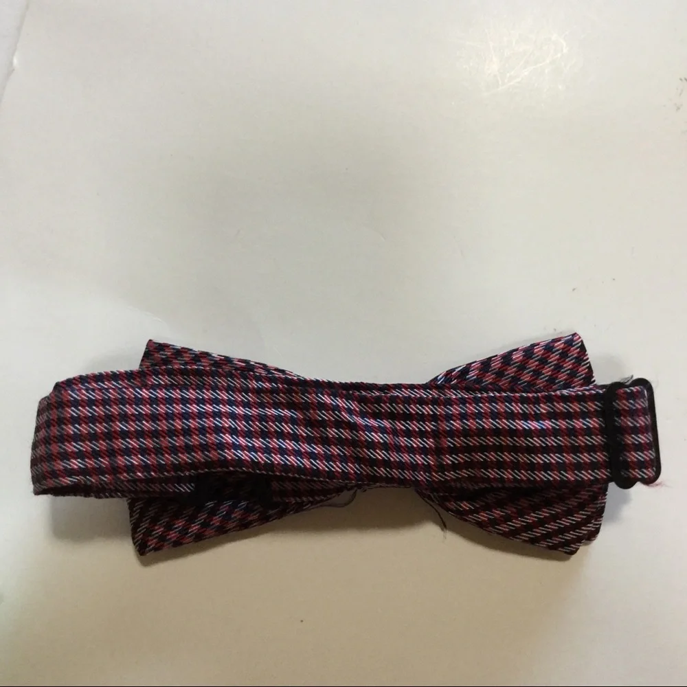 J. Kahaki Bow Tie Red Plaid Gray Black Little Boys Hook Closure Preppy Holiday